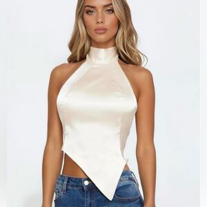 Fashion Nova Elegant Satin top backless size M